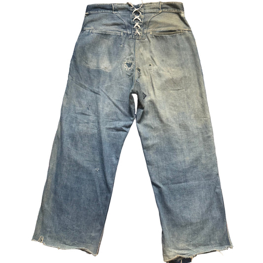1940s THE BIG FAVORITE LACEBACK JEANS 34x29