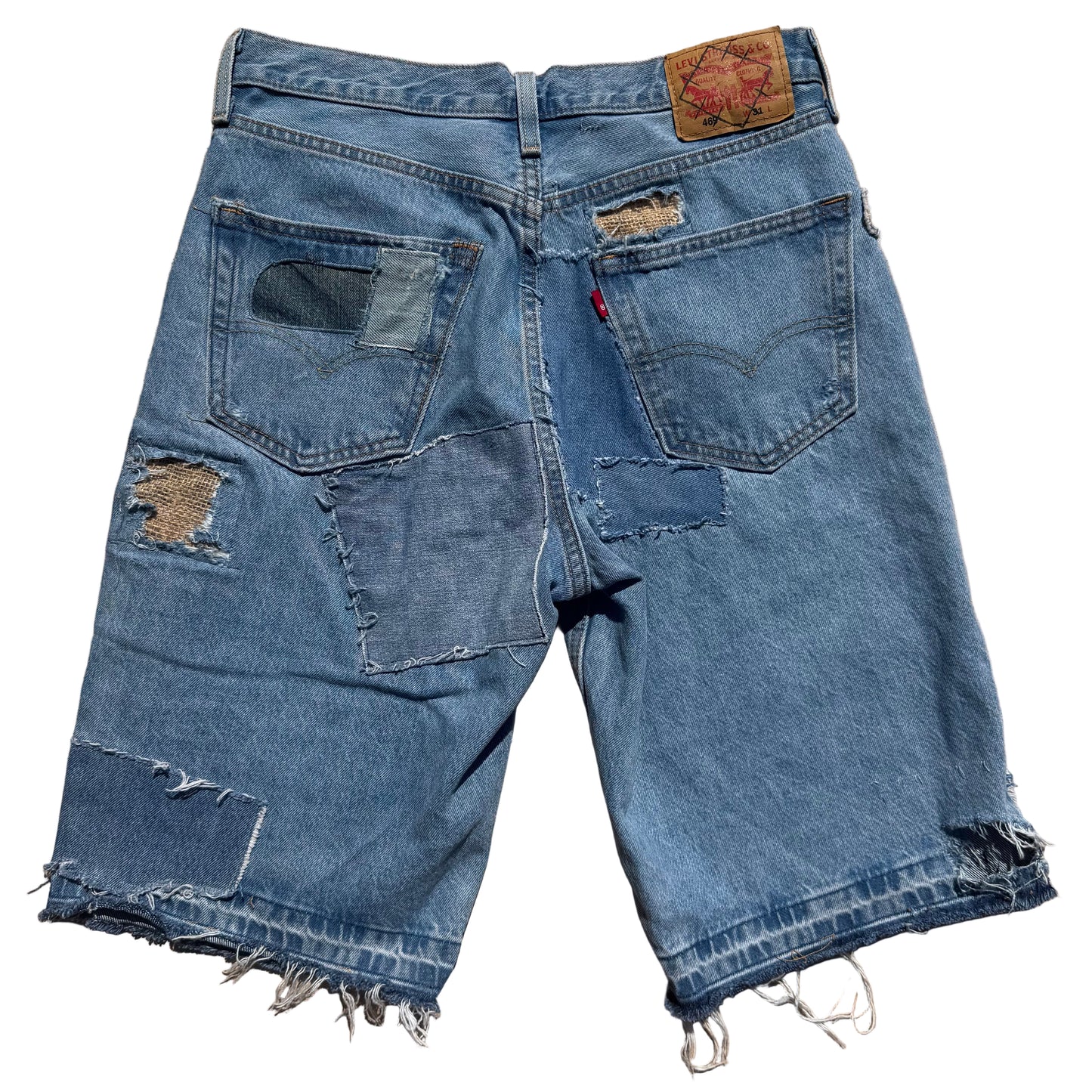 1/1 DENIM PATCHWORK LEVI JORTS - 32