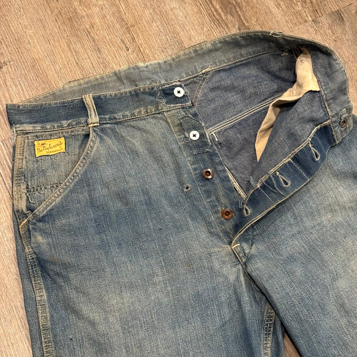 1940s THE BIG FAVORITE LACEBACK JEANS 32x30