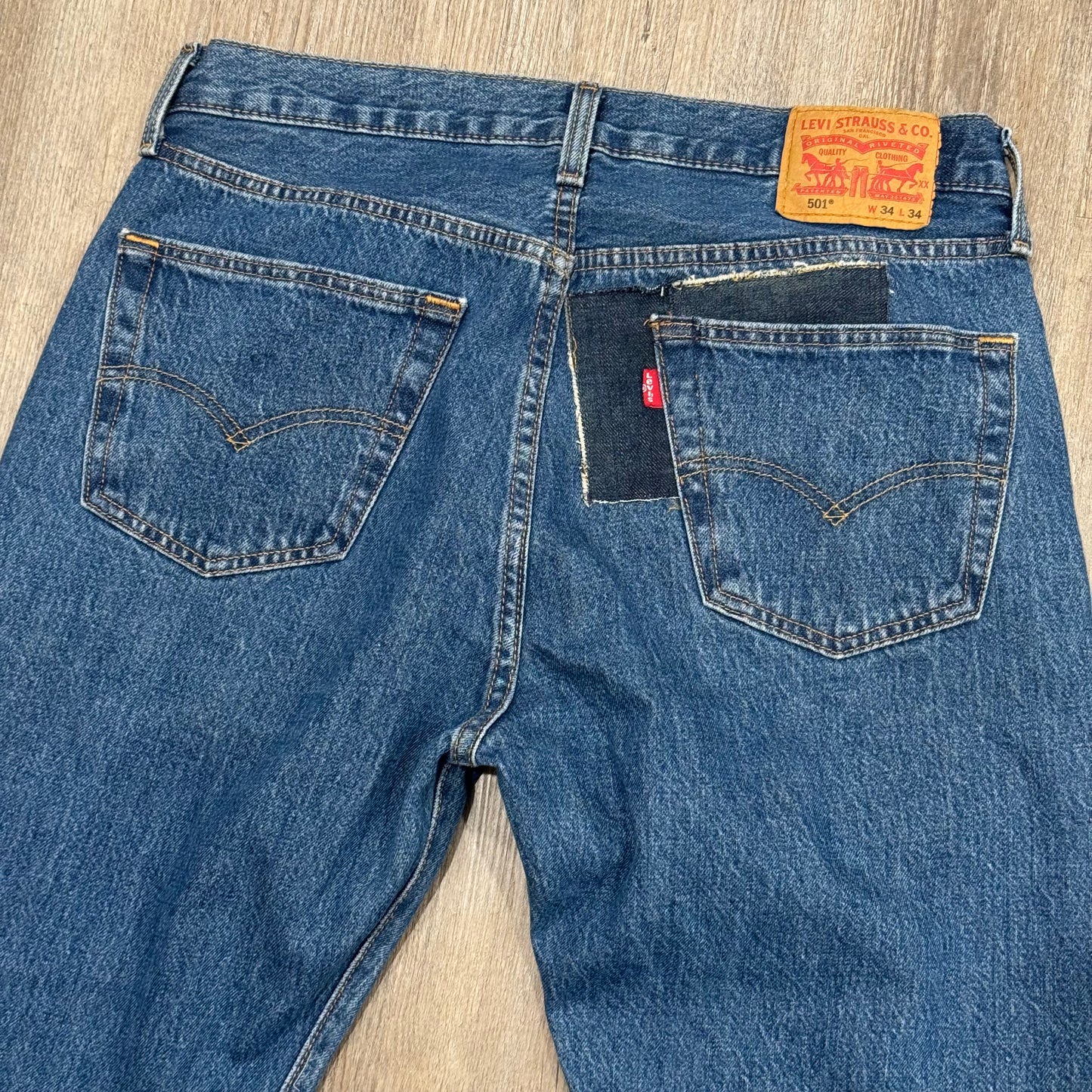 1/1 DOUBLE KNEE PATCHWORK LEVI’s 34x34