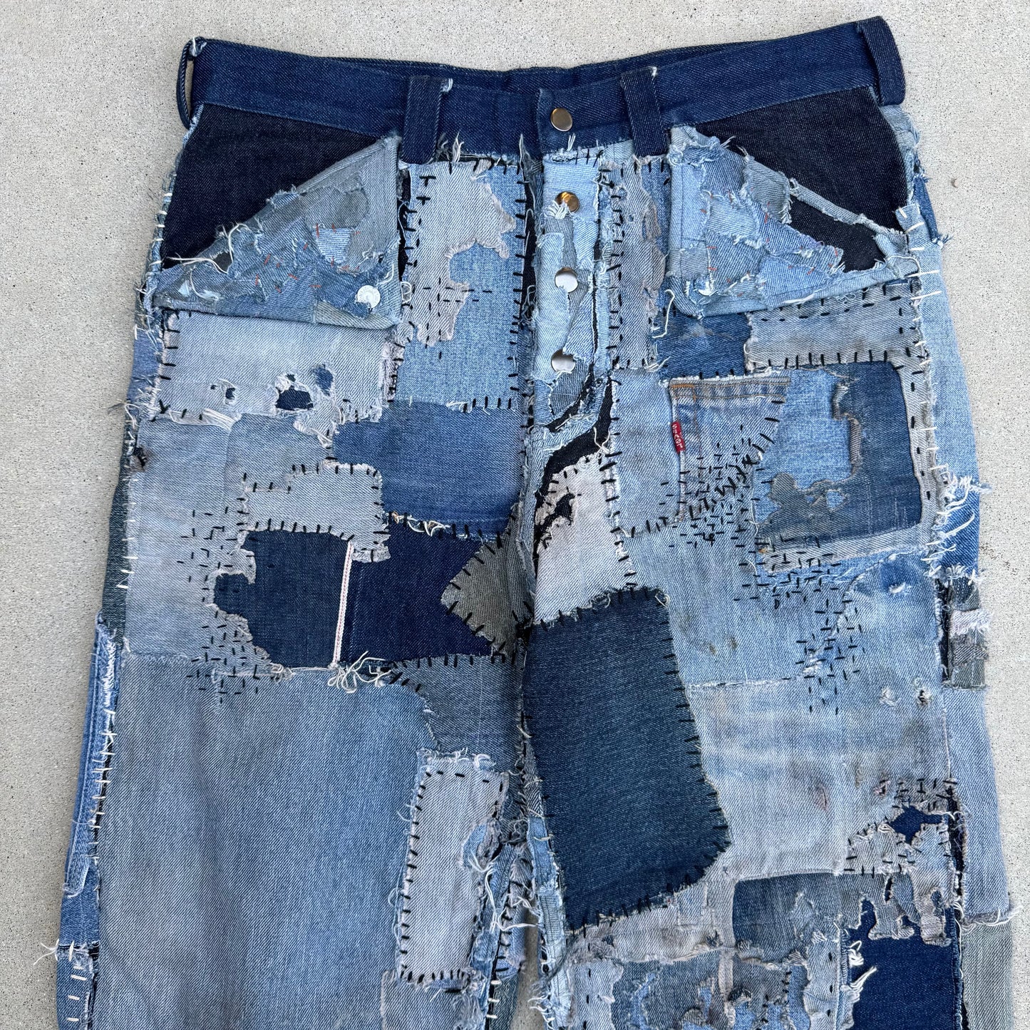 1/1 DENIM PATCHWORK SELVEDGE MULE EARS 32x32