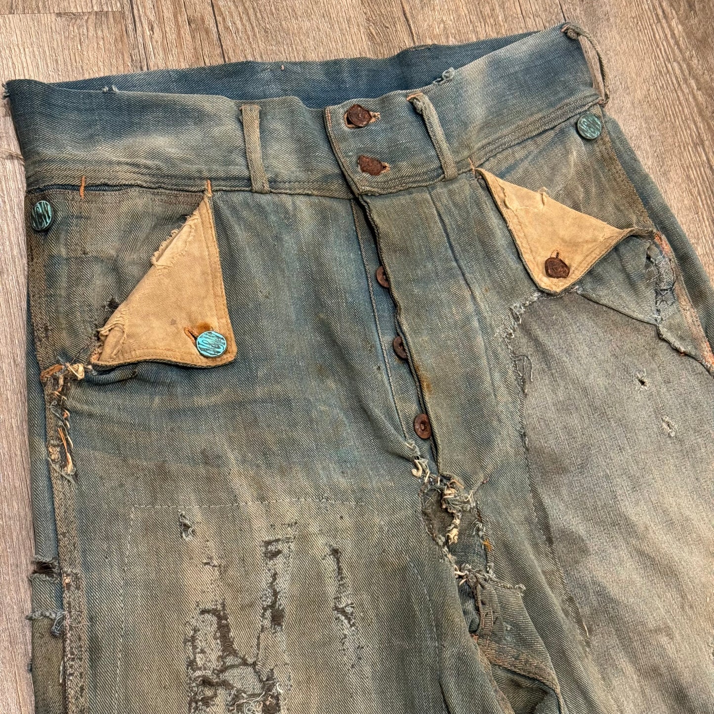 1930s N&W MULE EAR BUCKLEBACK JEANS 30x30