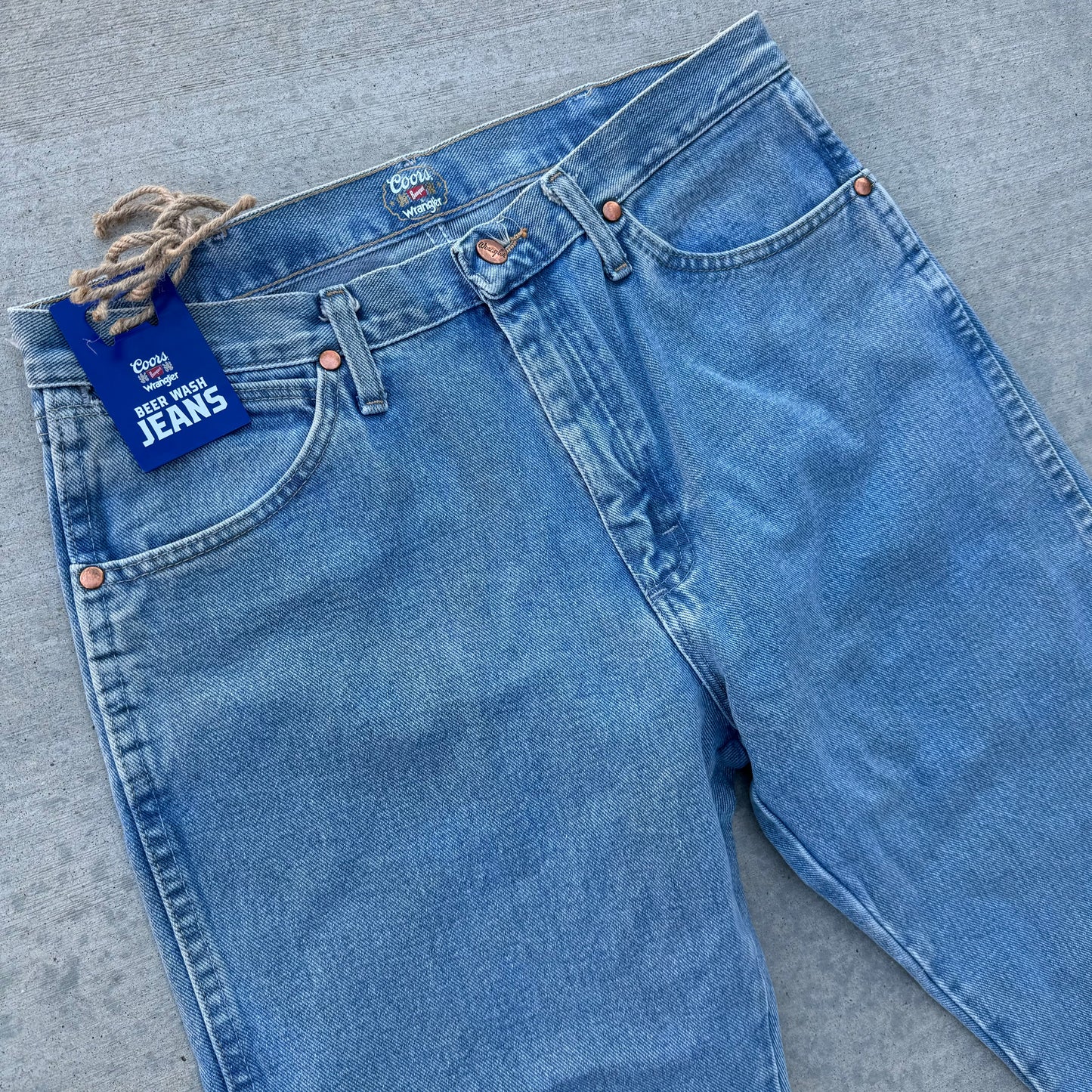 1/1 COORS BANQUET x WRANGLER BEER WASH JEANS 33x32 RARE