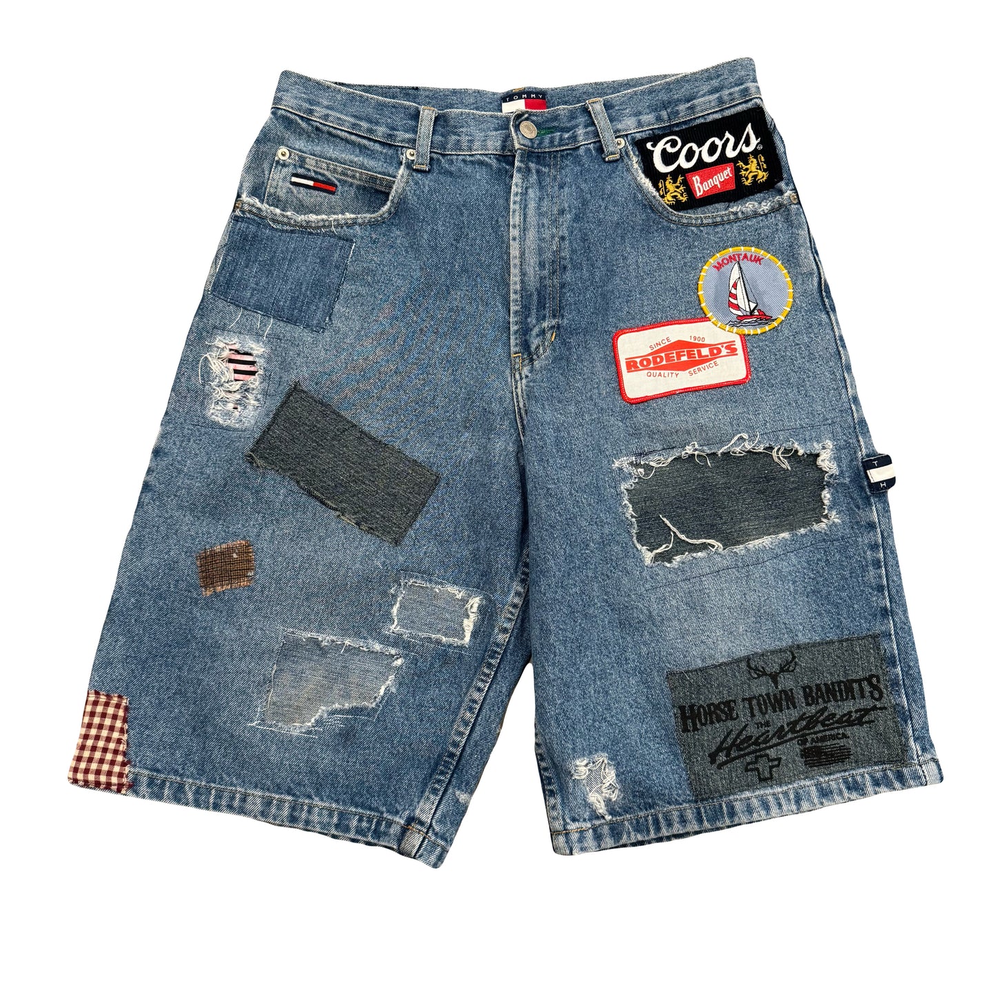 1/1 DENIM PATCHWORK JORTS - 32