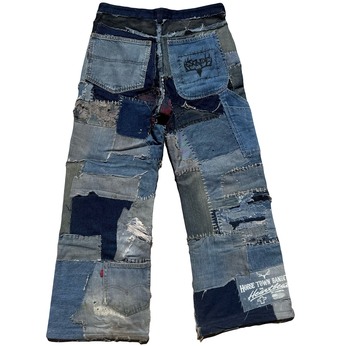 1/1 DENIM PATCHWORK SELVEDGE MULE EARS 32x32