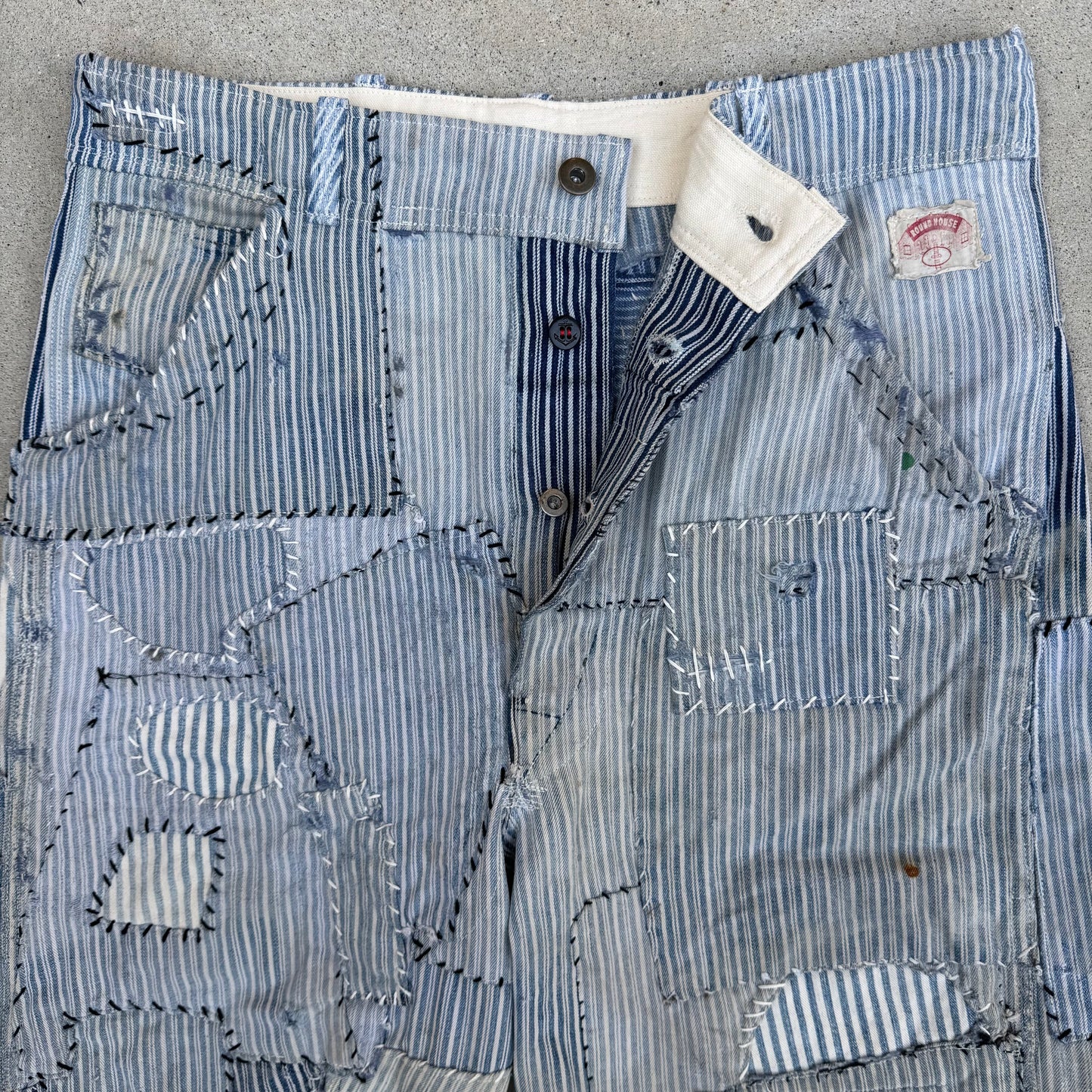1950s ROUNDHOUSE HICKORY WORK PANTS 33x31