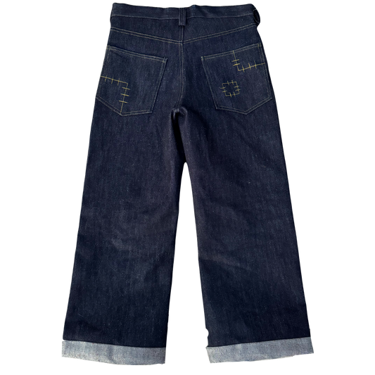 1/1 DENIM RAINBOW NEP SELVEDGE MULE EARS 18oz 33x32