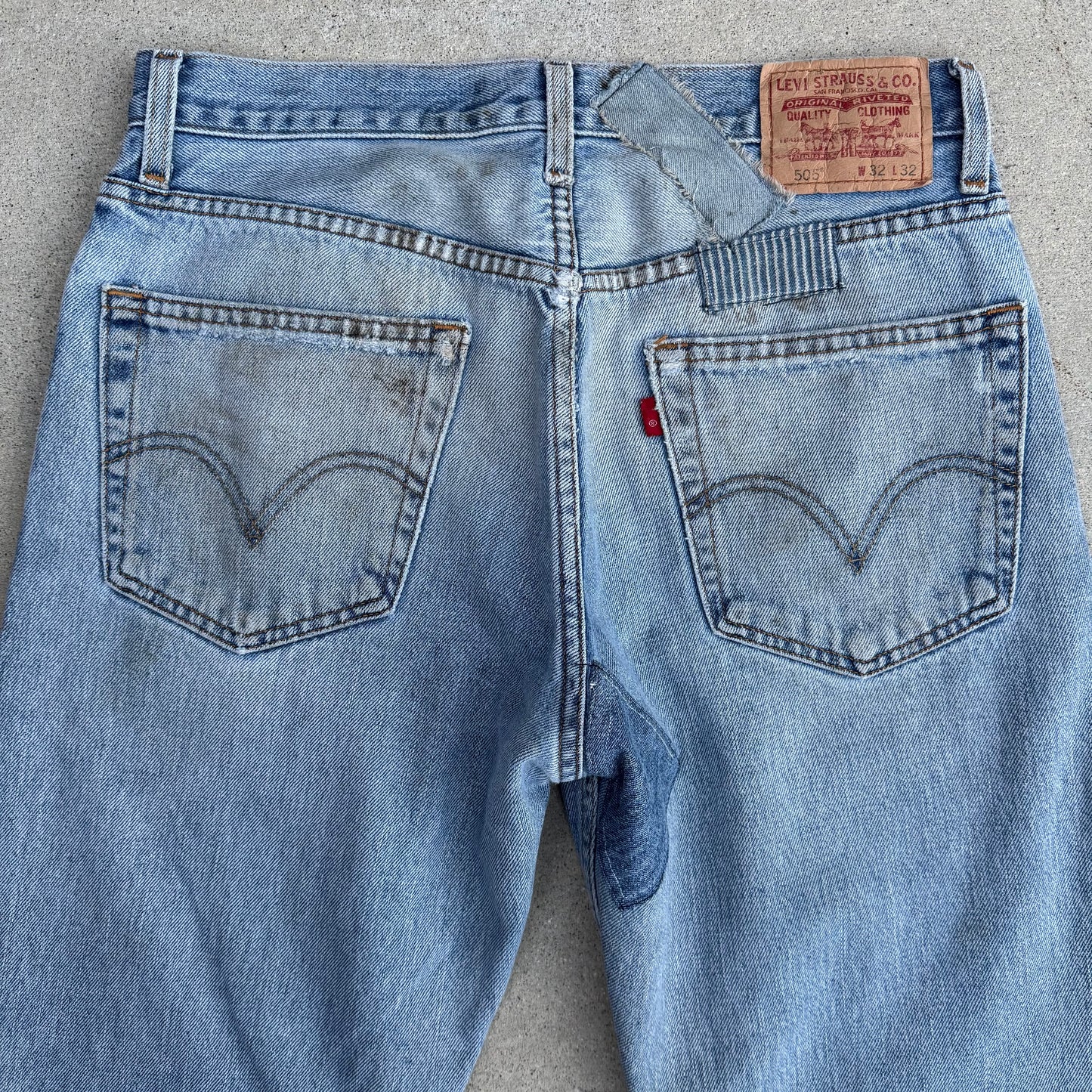 1/1 DENIM PATCHWORK LEVI 501s 32x32