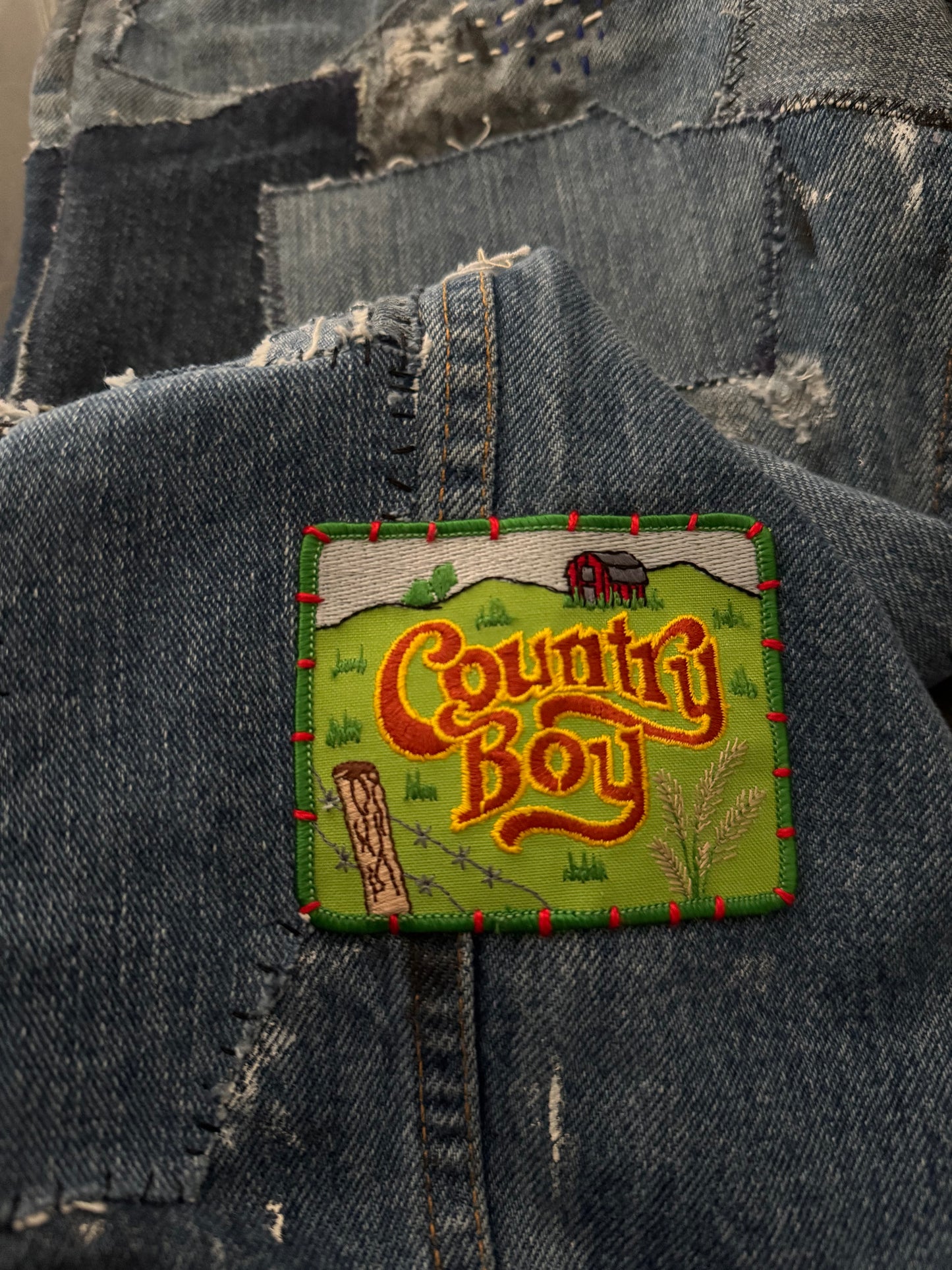 1/1 DENIM BOOTCUT ORANGE TAB PATCHWORK 517 LEVIS 32x30