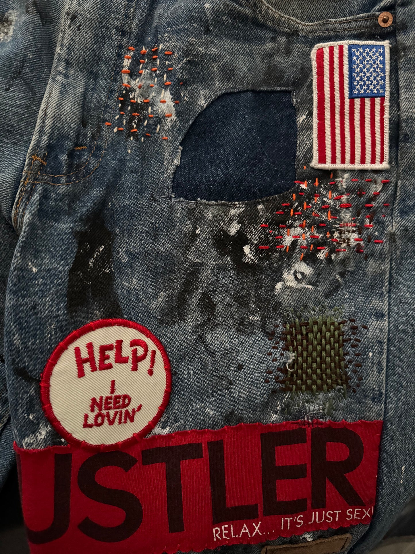 1/1 DENIM BOOTCUT ORANGE TAB PATCHWORK 517 LEVIS 32x30