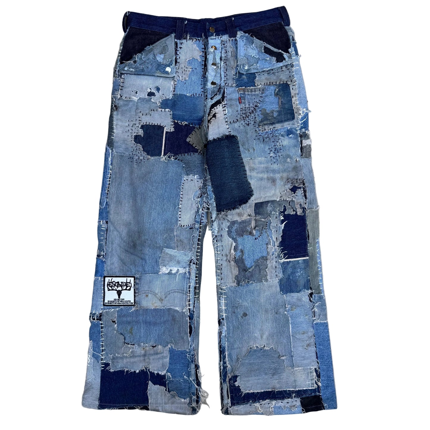 1/1 DENIM PATCHWORK SELVEDGE MULE EARS 32x32