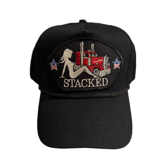 001 STACKED TRUCKER HAT