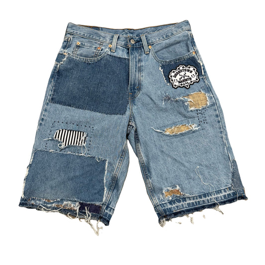 1/1 DENIM PATCHWORK JORTS - 32