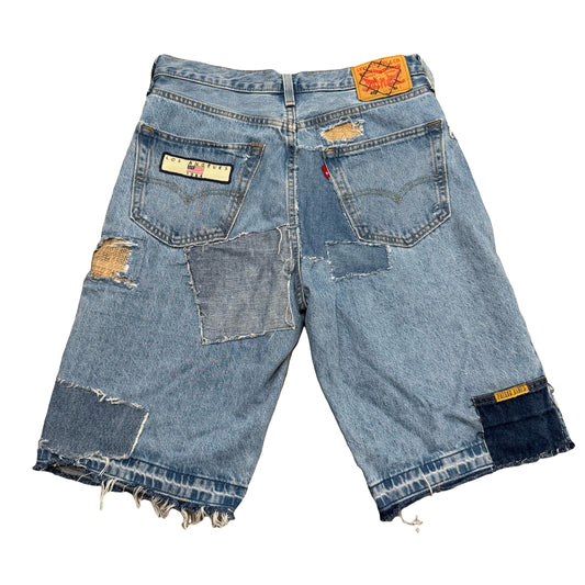 1/1 DENIM PATCHWORK JORTS - 32