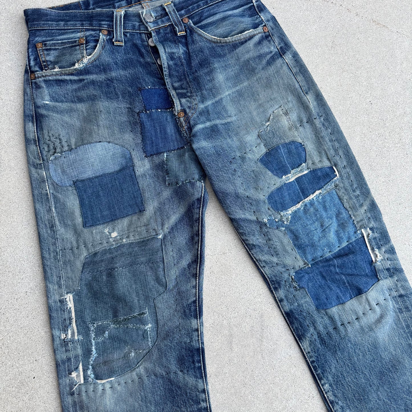 1/1 DENIM PATCHWORK BUCKLEBACK LEVIS 201xx 31x30