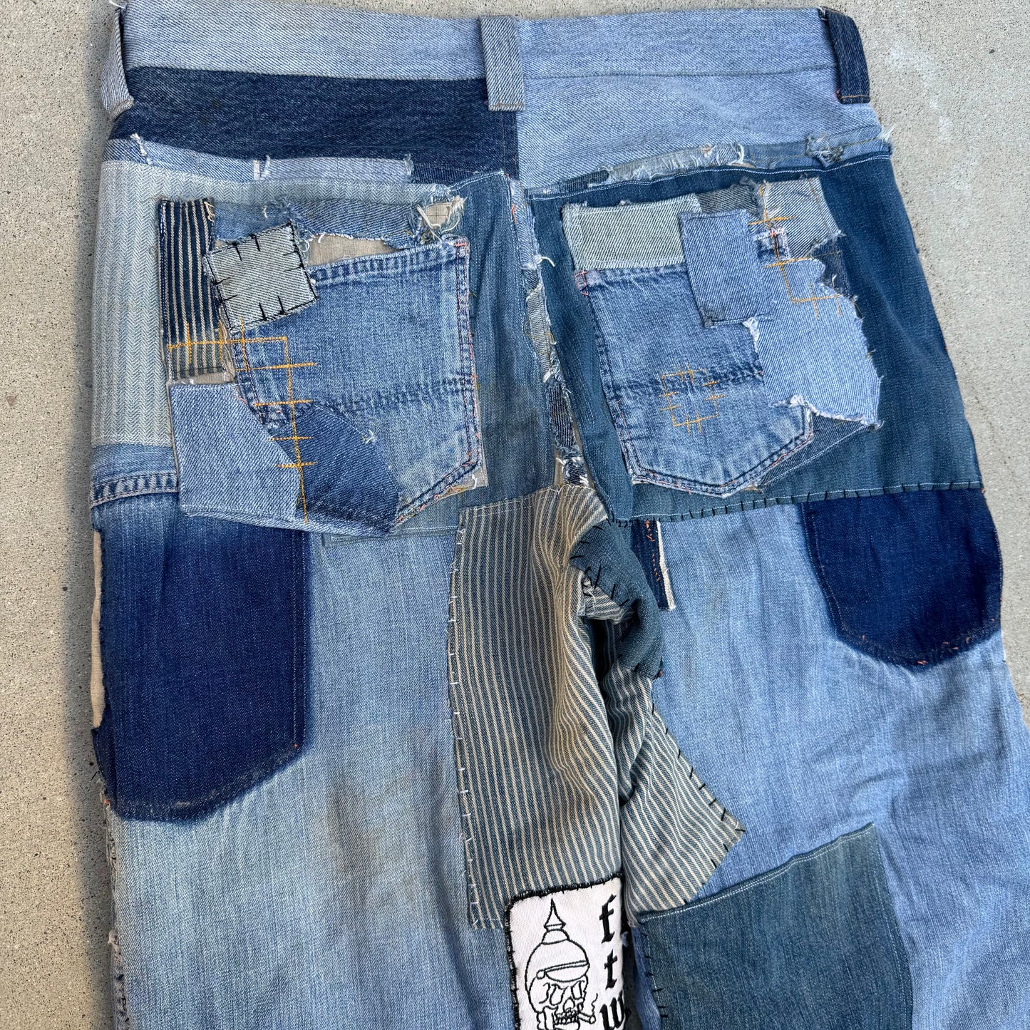1/1 DENIM PATCHWORK SELVEDGE MULE EARS 32x32