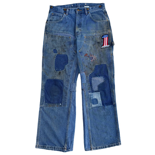 1/1 DENIM PATCHWORK DOUBLE KNEE 32x32