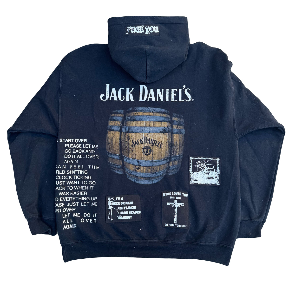 1/1 JACK DANIELS PATCHWORK HOODIE - LARGE