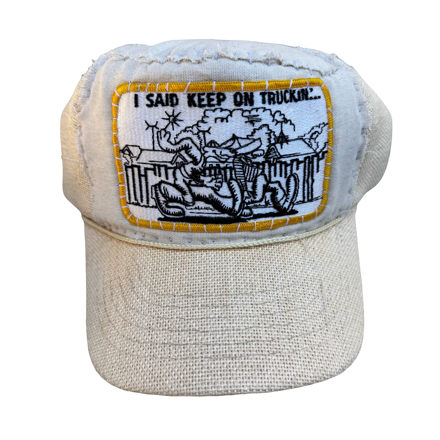 01 BURLAP TRUCKER HAT