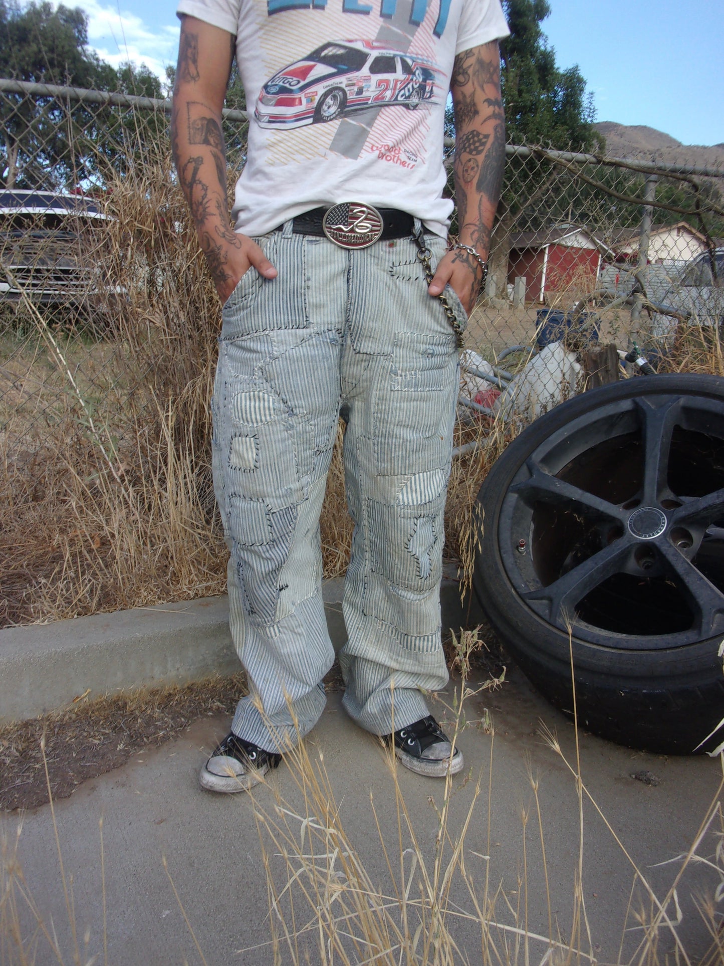 1950s ROUNDHOUSE HICKORY WORK PANTS 33x31