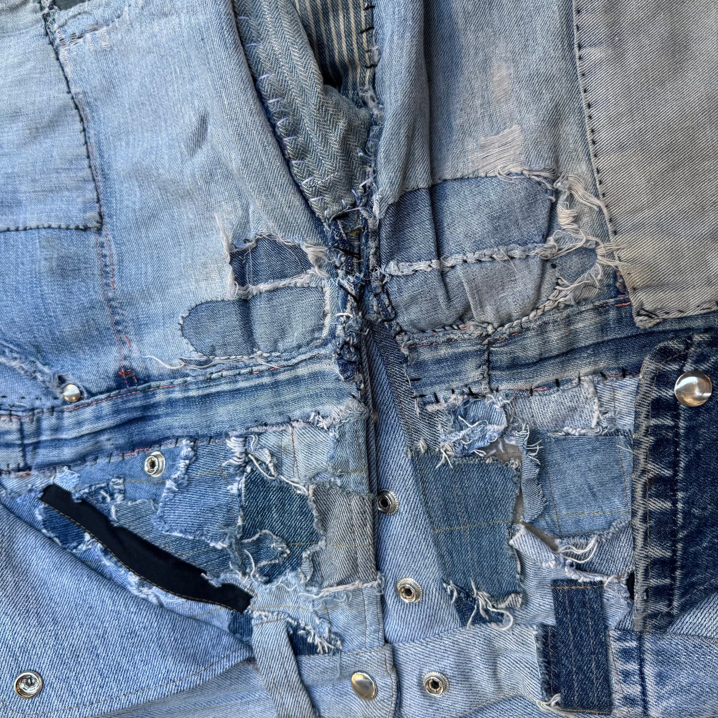 1/1 DENIM PATCHWORK SELVEDGE MULE EARS 32x32