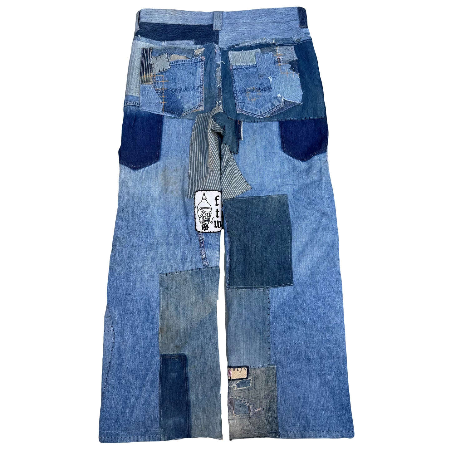 1/1 DENIM PATCHWORK SELVEDGE MULE EARS 32x32