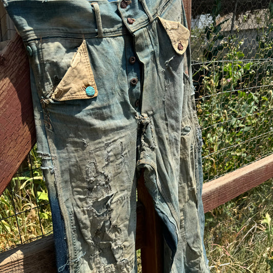 1930s N&W MULE EAR BUCKLEBACK JEANS 30x30
