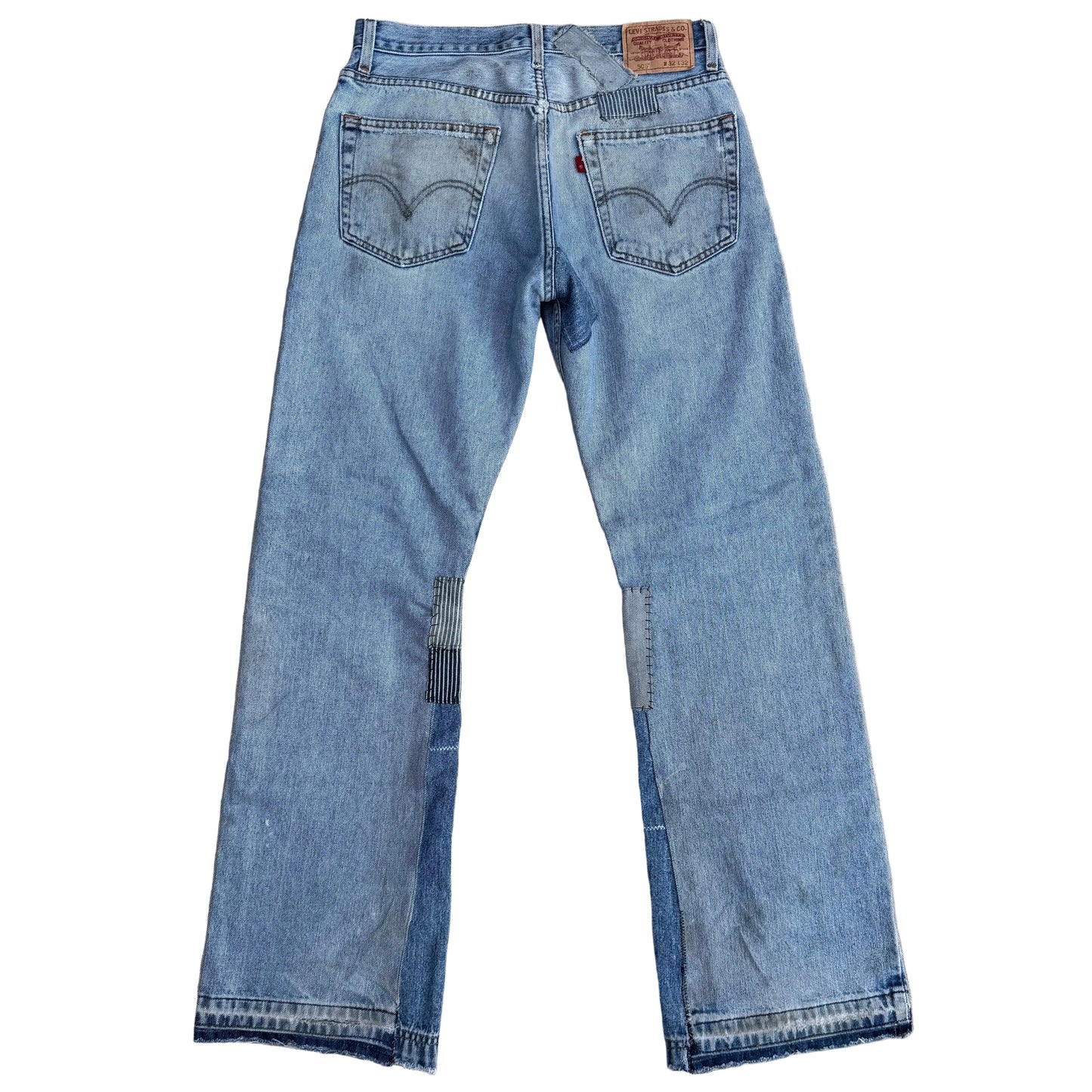 1/1 DENIM PATCHWORK LEVI 501s 32x32