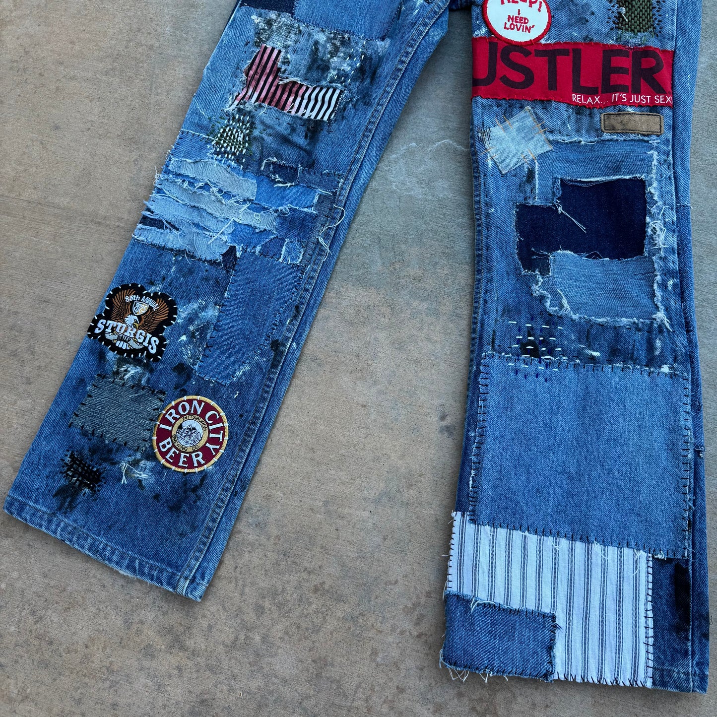 1/1 DENIM BOOTCUT ORANGE TAB PATCHWORK 517 LEVIS 32x30