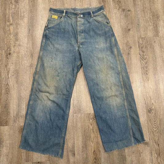 1940s THE BIG FAVORITE LACEBACK JEANS 32x30