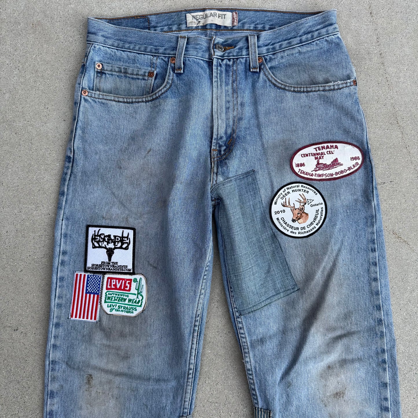 1/1 DENIM PATCHWORK LEVI 501s 32x32
