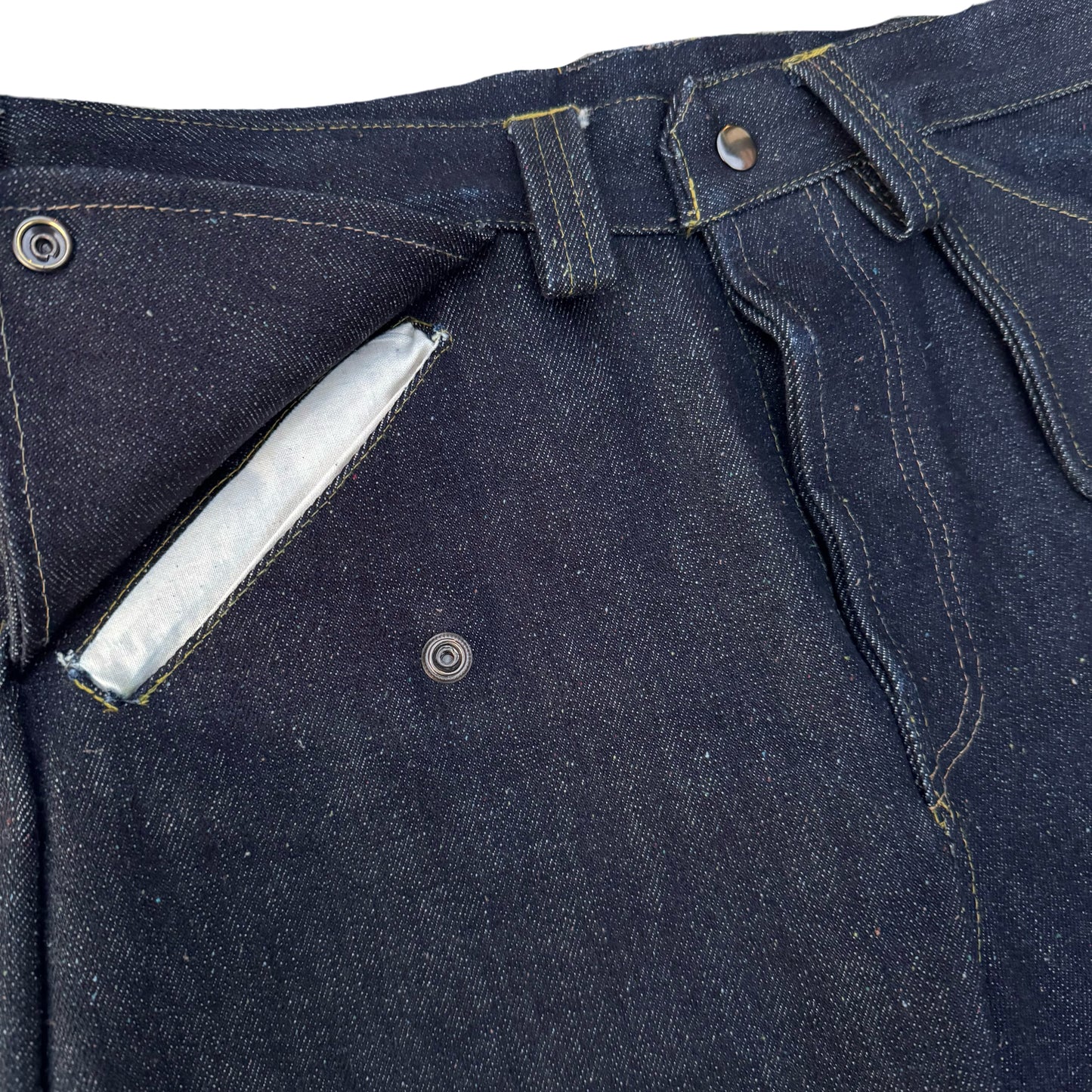1/1 DENIM RAINBOW NEP SELVEDGE MULE EARS 18oz 33x32