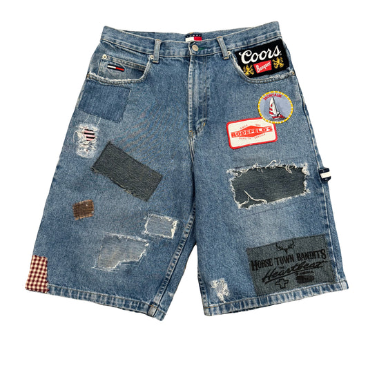 1/1 DENIM PATCHWORK JORTS - 32