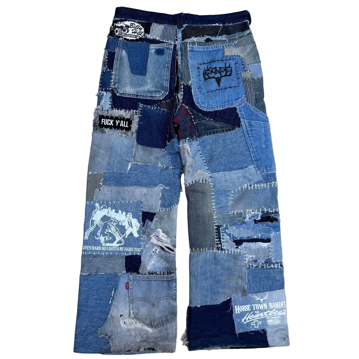 1/1 DENIM PATCHWORK SELVEDGE MULE EARS 32x32