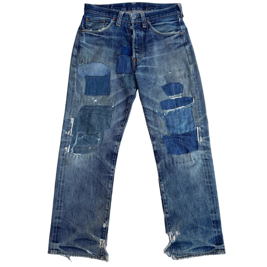 1/1 DENIM PATCHWORK BUCKLEBACK LEVIS 201xx 31x30