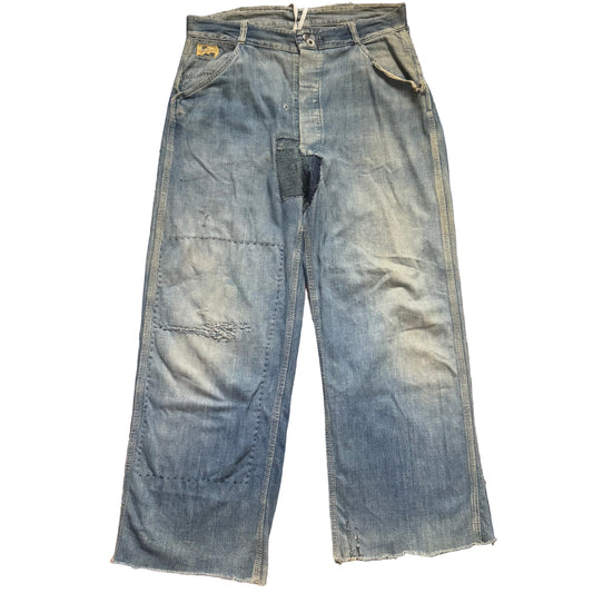 1940s THE BIG FAVORITE LACEBACK JEANS 34x29