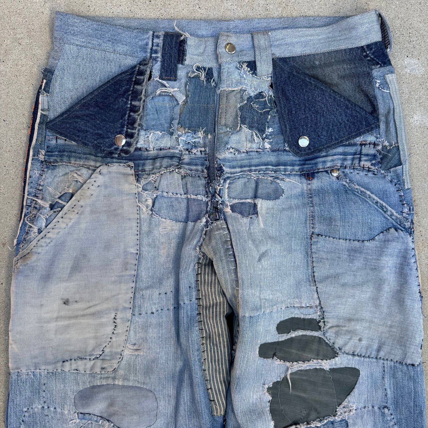1/1 DENIM PATCHWORK SELVEDGE MULE EARS 32x32